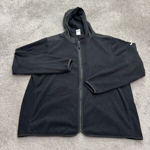 Nike Therma Fit Full Zip Hoodie Jacket Mens 2XL Black Fleece Pockets Activewear